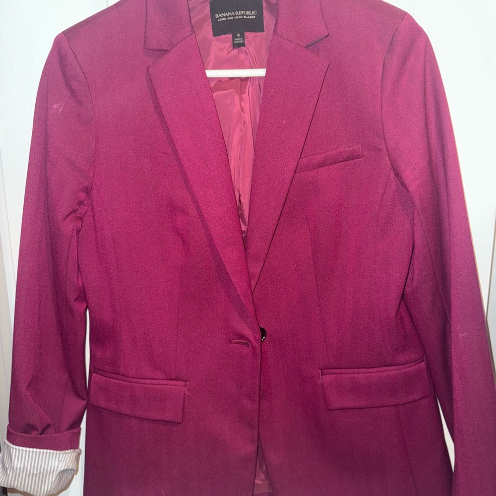 Banana Republic Fuchsia Long Blazer